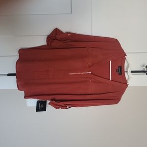 Blouse with 3 quarter zip